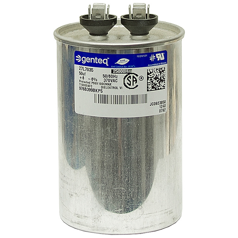50 MFD 370 Volt AC Run Capacitor Genteq Motor Run Capacitors