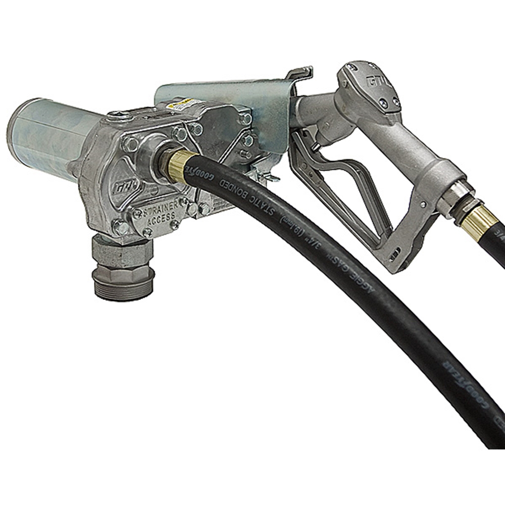 15 GPM 12 Volt DC Fuel Pump M150SMU w/Manual Nozzle Fuel Transfer