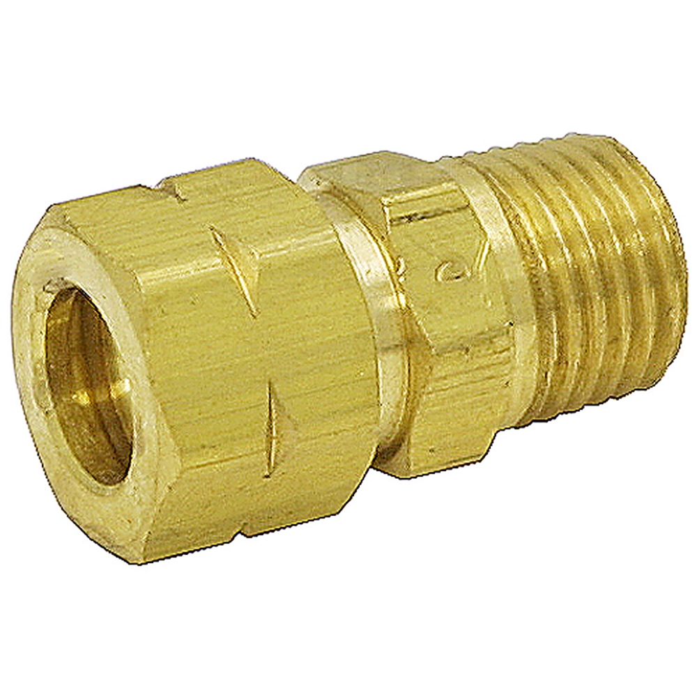Coupling Compression 1/4" NPTM x 3/8" Tubing Tompkins 6864 Brass