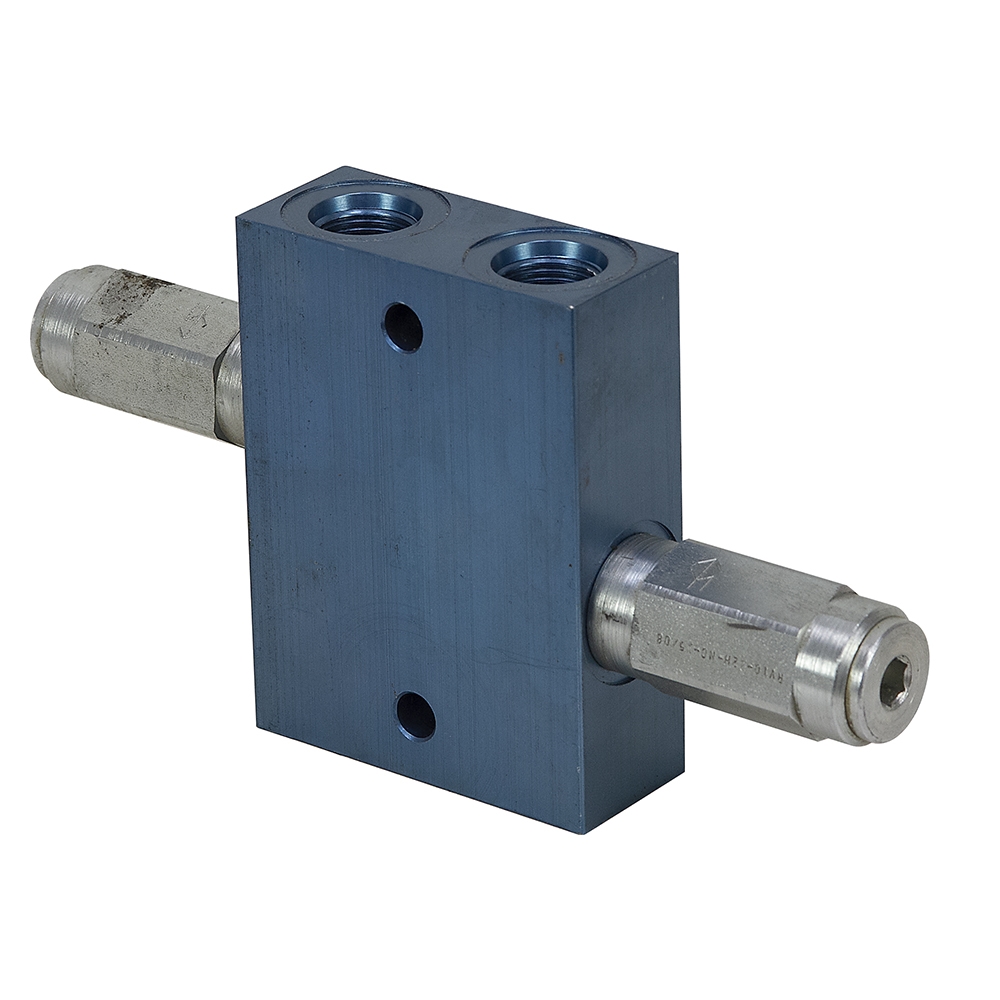CROSSOVER RELIEF VALVE WITH BLUE ALUMINUM BLOCK Relief & Cushion