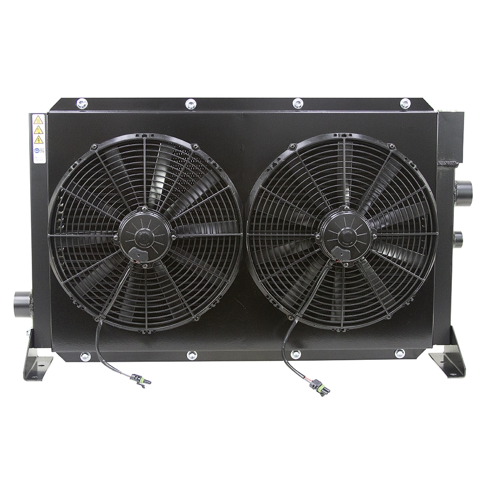 80 GPM AKG DCS6012BP65 Oil Cooler w/12 Volt DC Fan and Internal