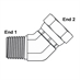 3/8" NPT Male x 3/8" NPT Female Swivel 45 Degree Elbow 1503-06-06 Adapter - Alternate 1
