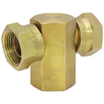 1/2" NPT Female x 1/2" NPT Female Swivel x 1/2" NPT Female Swivel Tee 1602-08-08-08 Adapter