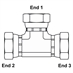 3/4" NPT Female Swivel x 3/4" NPT Female Swivel x 3/4" NPT Female Swivel Tee 1603-12-12-12 Adapter - Alternate 1