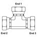 1/2" NPT Female Swivel x 1/2" NPT Female Swivel x 1/2" NPT Female Swivel Tee 1603-08-08-08 Adapter - Alternate 1