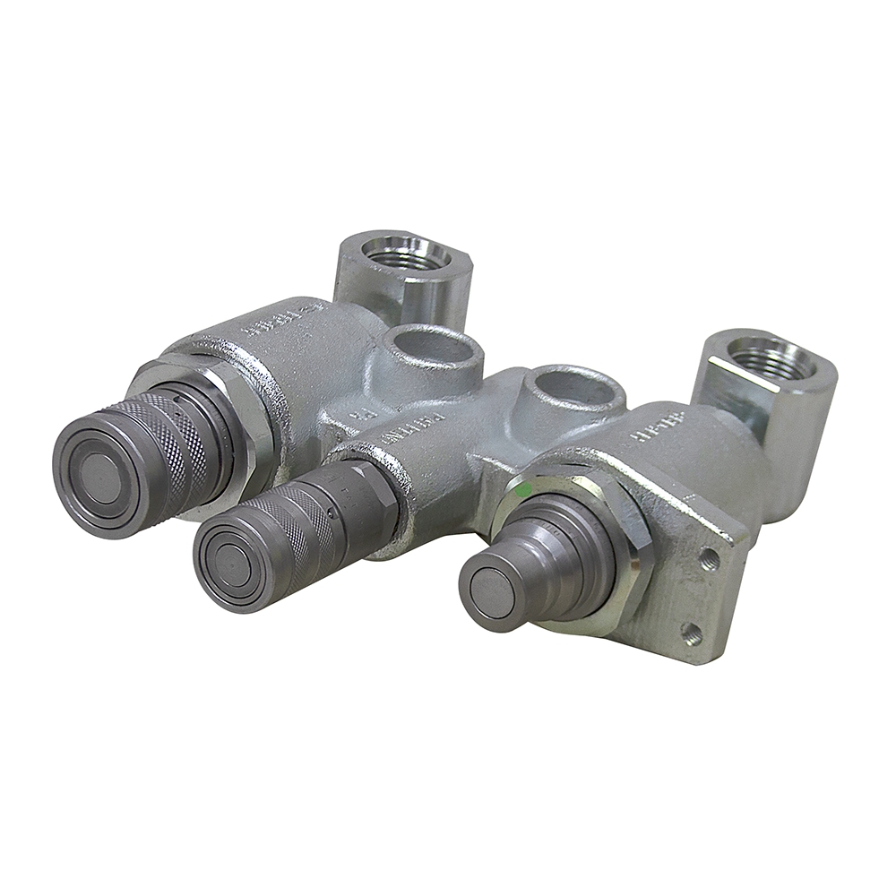 3 Line 1/2" Body ISO 16028 FASTER 4BD4FH08D Flush Face Coupler Block Faster Brands www