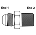JIC 8 Male x 1/2" NPT Male Straight 2404-08-08 Adapter - Alternate 1