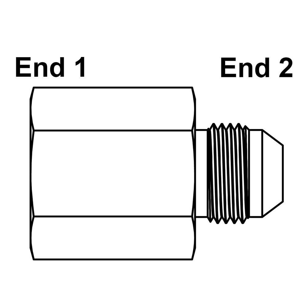 JIC 6 Female x JIC 4 Male Straight 24060604 Adapter JIC Female to