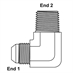 JIC 6 Male x 3/8" NPT Male 90 Degree Elbow 2501-06-06 Adapter - Alternate 1