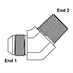JIC 12 Male x 3/4" NPT Male 45 Degree Elbow 2503-12-12 Adapter - Alternate 1