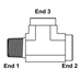 3/8" NPT Male x 3/8" NPT Female x 3/8" NPT Female Tee 5602-06-06-06 Adapter - Alternate 1
