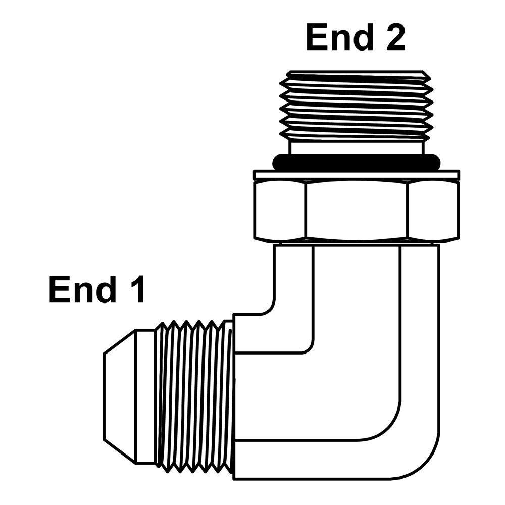 JIC 8 Male x SAE 10 Male 90 Degree Elbow 68010810 Adapter JIC Male