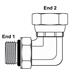 SAE 6 Male x 1/4" NPT Female Swivel 90 Degree Elbow 6901-06-04 Adapter - Alternate 1