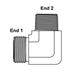 ORFS 8 Male x 1/2" NPT Male 90 Degree Elbow FF2501-08-08 Adapter - Alternate 1