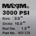 3x10x1.5 Double Acting Hydraulic Cylinder Maxim 400528 - Alternate 3
